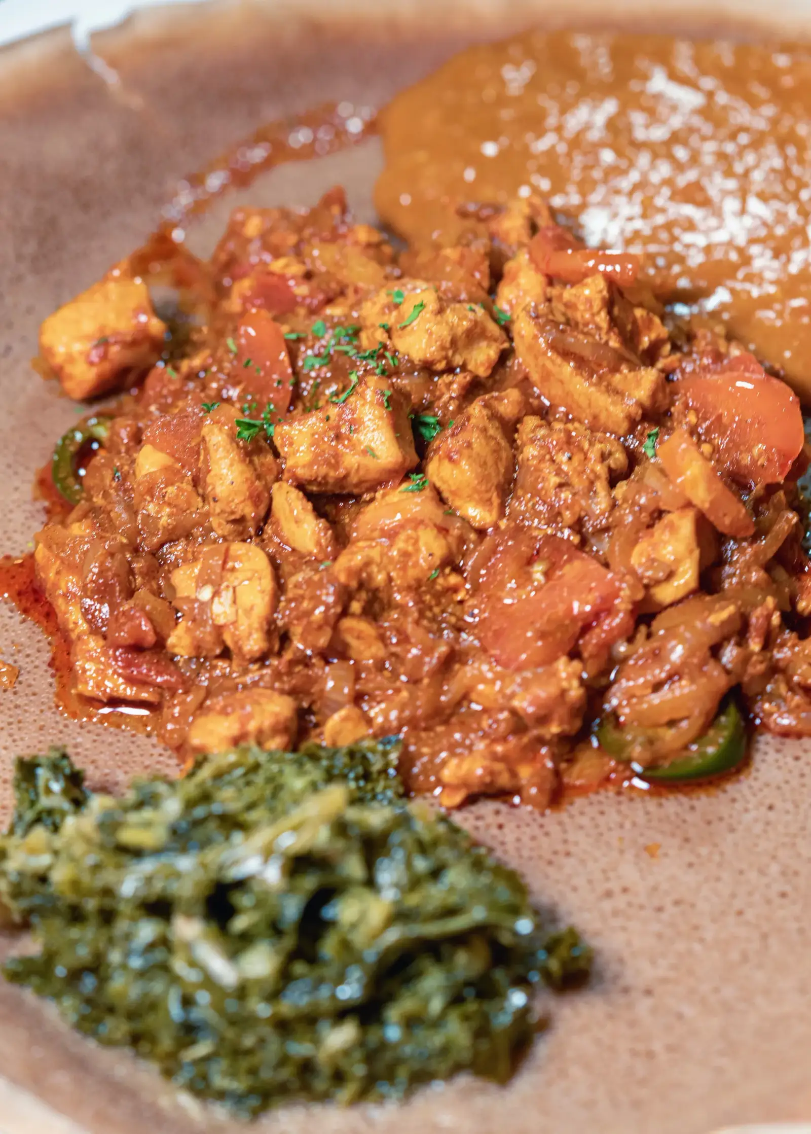 Doro Tibs Ethiopian dish at Mesob